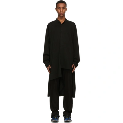 Yohji Yamamoto Black Asymmetric Message Shirt