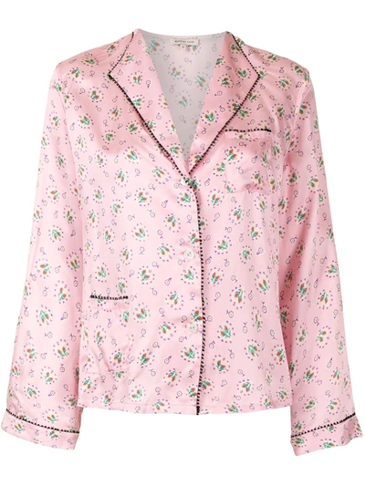 Morgan Lane Mimi Esti Printed Charmeuse Pyjama Set In Pink Sherbert