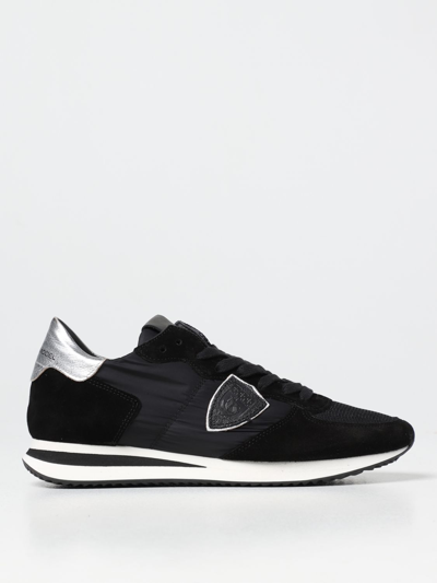 Philippe Model Trpx Trainers In Black Suede And Fabric