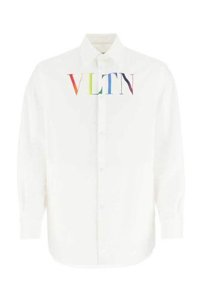 Valentino Multicoloured Vltn Logo Shirt In White