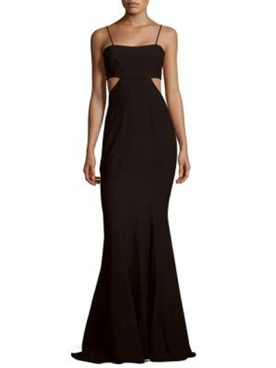 Zac Posen Fit-&-flare Cutout Gown In Black