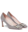 Roger Vivier Belle Vivier Trompette 70 Patent Leather Pumps In Grey