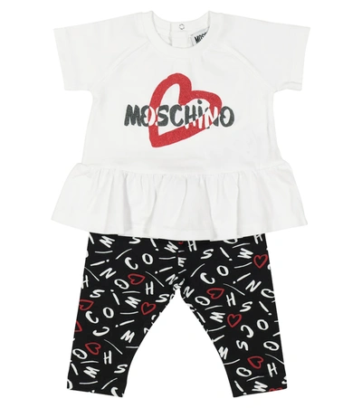 Moschino Baby Stretch-cotton T-shirt And Leggings Set In White
