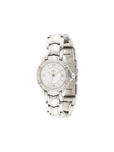 Pre-owned Fendi  3500l Quartz 28mm In Silver