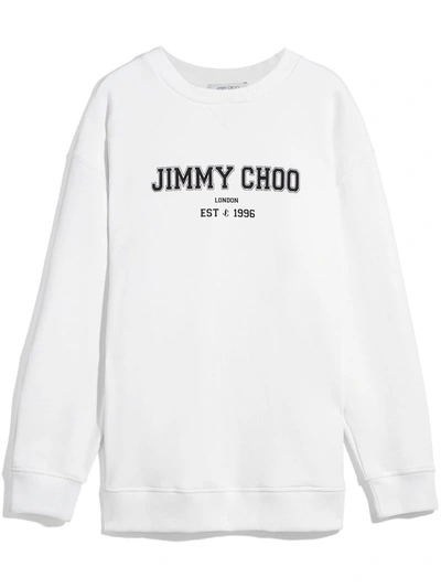 Jimmy Choo Jc College Logo-print Sweatshirt In Weiss