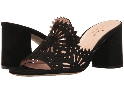 Kate Spade New York Delgado Suede Cutout High Heel Slide Sandals In Black