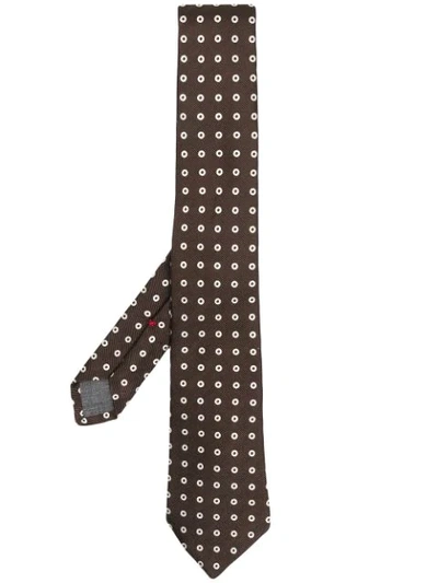Brunello Cucinelli Dot Print Tie In Brown