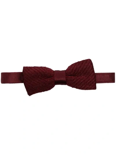 Paul Smith Metallic-thread Bow Tie In Red