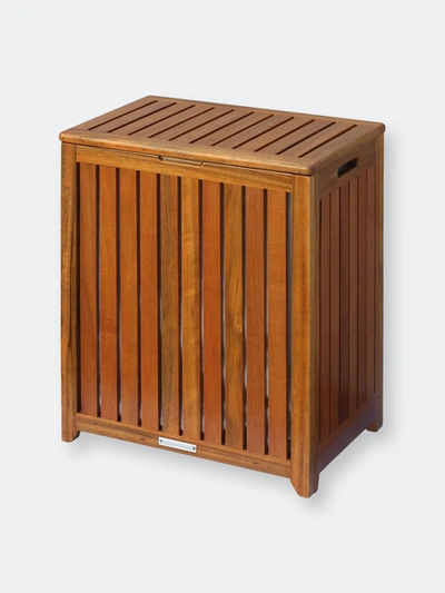 Oceanstar Solid Wood Spa Hamper In Teak Color