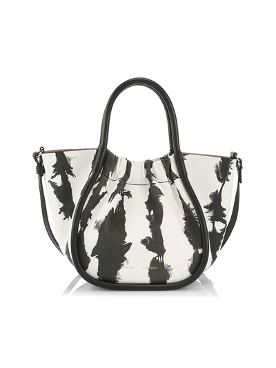 Proenza Schouler Smooth Calf Small Ruched Tote In Optic White
