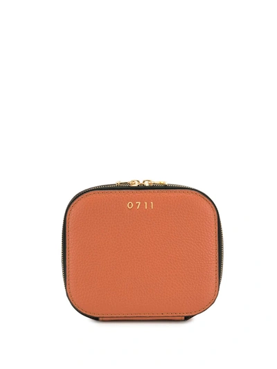 0711 Terracotta Medium Ela Cosmetic Bag In Orange