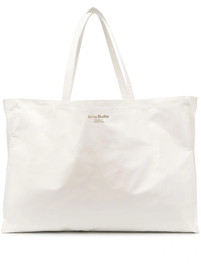 Acne Studios Womens White Agele Logo-print Coated Canvas Tote Bag 1 Size