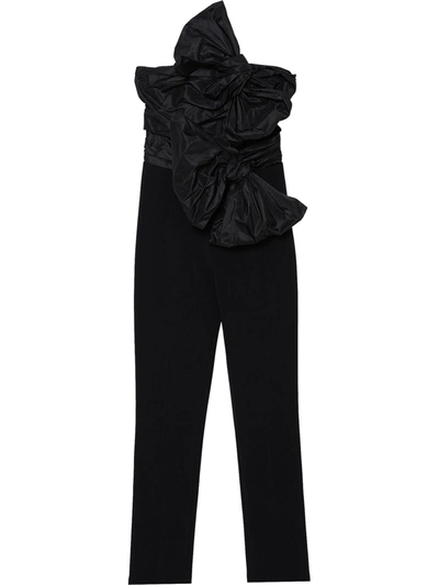 Carolina Herrera Women's Taffeta-detailed Crepe Jumpsuit In Black