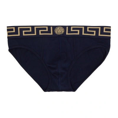 Versace Navy Medusa Briefs In A70w Blugld