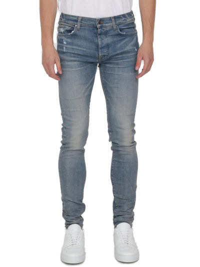 Amiri Distressed Slim-fit Jeans In Blue