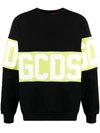 Gcds Logo-print Colour Block Sweatshirt In Black