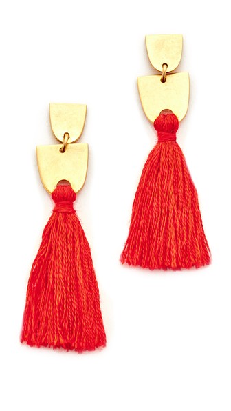 Madewell Tassel Earrings In Ripe Persimmon | ModeSens
