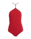Bottega Veneta Back Knots Cashmere Knit Bodysuit In Red