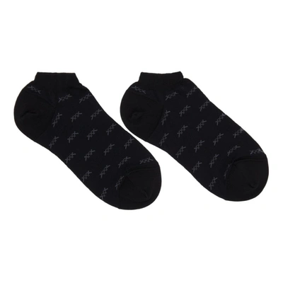 Ermenegildo Zegna Black 'xxx' Sneaker Socks In 009 Matblck