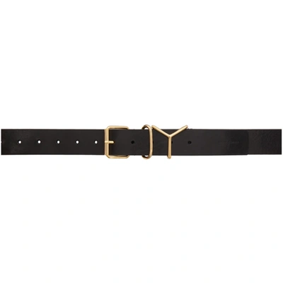 Y/project Black & Gold Classic Y Belt In Black/gold