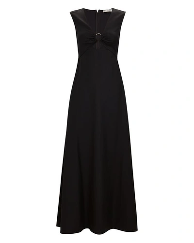 Anna Quan Verner Wool Cut-out Maxi Dress In Black