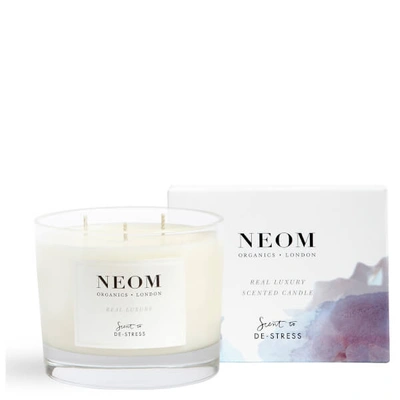 Neom Real Luxury De-stress Scented 3 Wick Candle