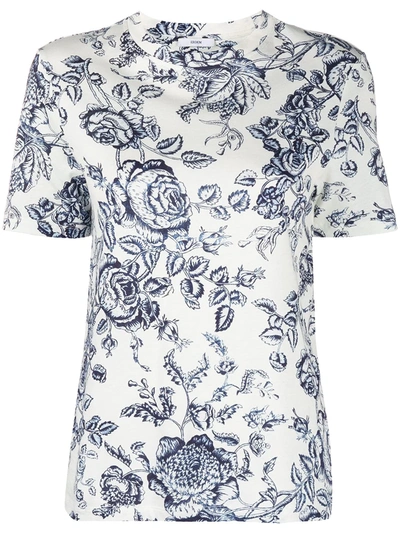 Erdem Hettie Floral-print Cotton-jersey T-shirt In Cream