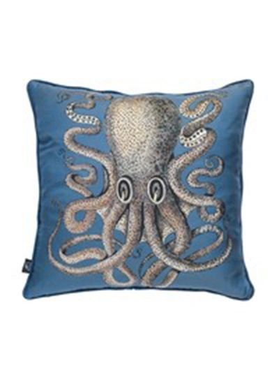 Fornasetti Silk Cushion Polipo Octopus In Multicolour