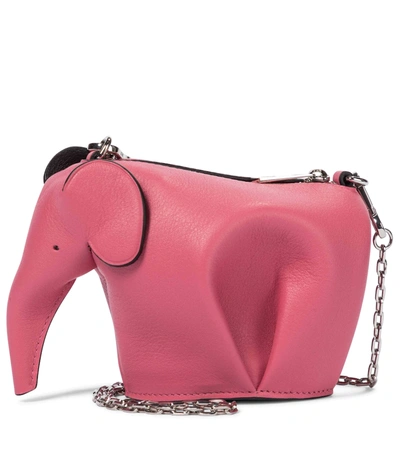 Loewe Pink Elephant Pouch In Classic Calfskin
