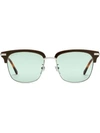 Gucci Horsebit Detail Square-frame Sunglasses In Brown And Light Blue