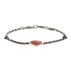 Gucci Extra Small Interlocking-g Red Heart Bracelet In Silver-tone