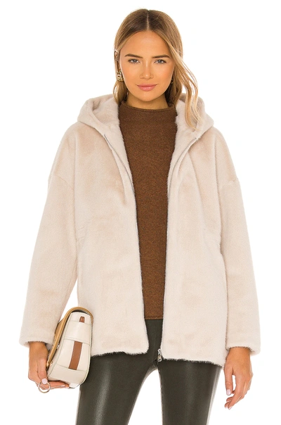 Elliatt Portofino Faux Fur Jacket In Ivory