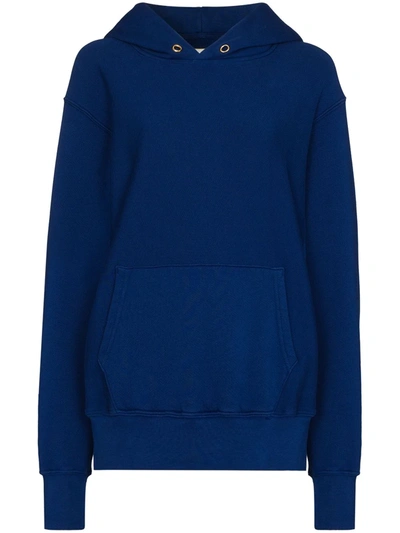Les Tien Cropped Cotton Sweatshirt Hoodie In Blue