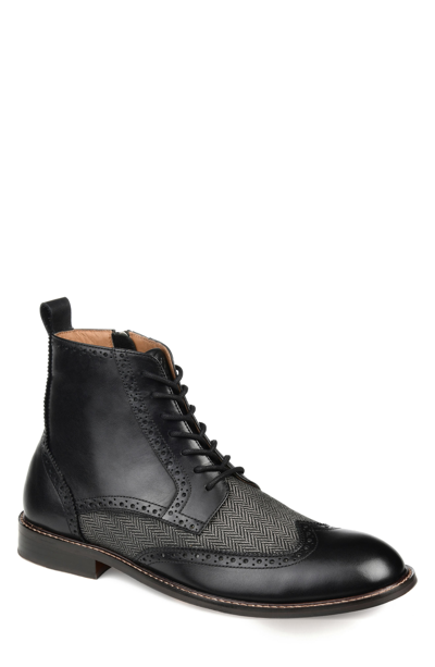 Thomas & Vine Men's Jarett Wide Width Tru Comfort Foam Lace-up Wingtip Ankle Boots In Black