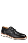 Thomas & Vine Men's Radcliff Wide Width Tru Comfort Foam Lace-up Woven Wingtip Derby Shoes In Black