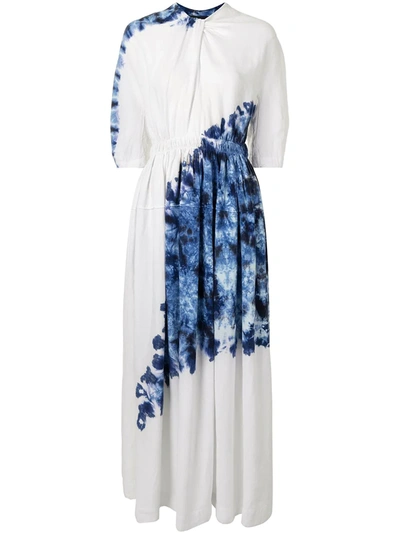 Proenza Schouler Tie-dye Linen-blend Maxi Dress In Blue Multi
