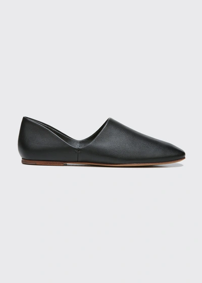 Vince Chandler Square-toe Leather Loafers In Black