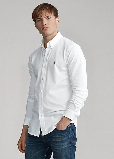 Ralph Lauren Knit Oxford Shirt In Harbor Island Blue