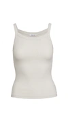 Cotton Citizen Verona Ribbed Tank In White Stone