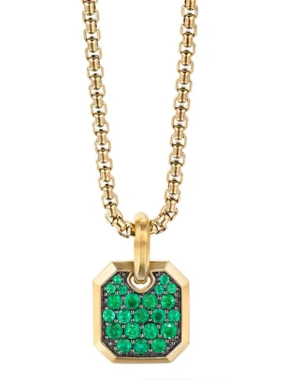 David Yurman 18kt Yellow Gold Emerald Roman Amulet