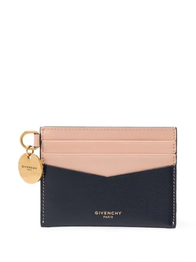 Givenchy Navy And Neutral Edge Leather Card Holder In Black