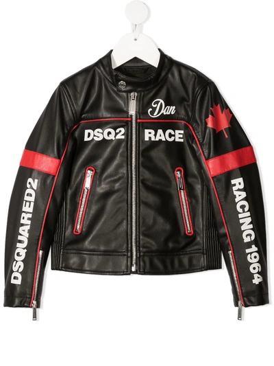 Dsquared2 Kids' Black Jacket For Boy With Logos