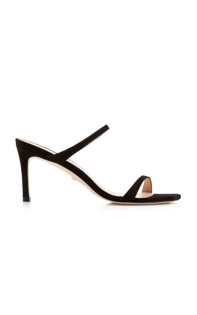 Stuart Weitzman Aleena Suede Sandals In Black