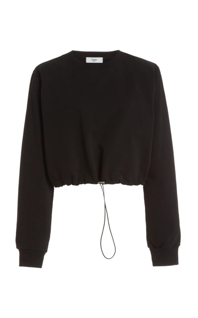 The Frankie Shop Women's Padded-shoulder Drawstring Cotton Sweatshirt In Black,brown