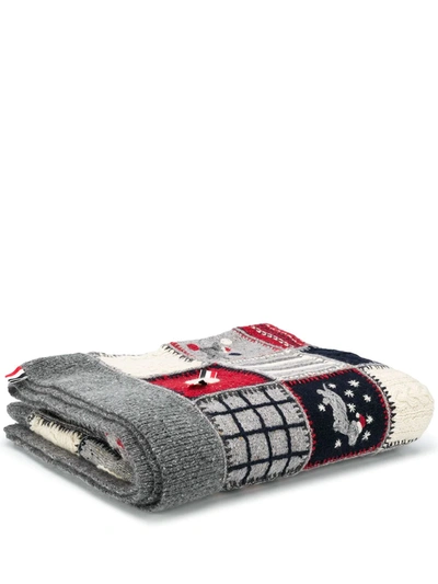 Thom Browne Holiday Patchwork Blanket In 960 Rwbwht
