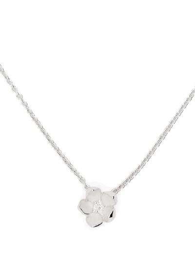 Shaun Leane Cherry Blossom Diamond Pendant Necklace In Silver