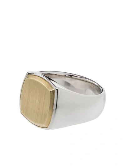 Tom Wood Gold-plated Cushion Ring In Silver