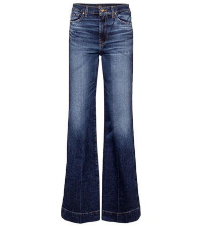 7 For All Mankind Modern Dojo High-rise Flared Jeans In Blue