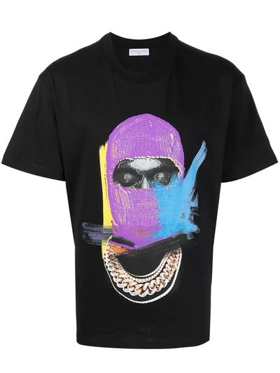Ih Nom Uh Nit Mask On Printed Cotton T-shirt In Black