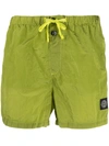 Stone Island Logo-patch Drawstring-waist Swim Shorts In Green